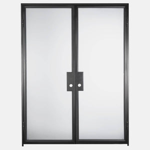 PINKYS Air Lite Interior Black Double Flat Steel Door w/ No Threshold