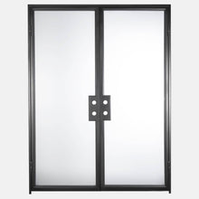 Load image into Gallery viewer, PINKYS Air Lite Interior Black Double Flat Steel Door w/ No Threshold