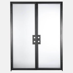 PINKYS Air Lite Interior Black Double Flat Steel Door w/ No Threshold