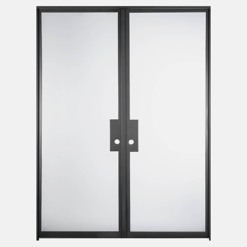 PINKYS Air Lite Interior Black Double Flat Steel Door w/ No Threshold