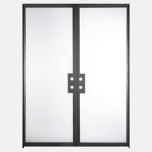 Load image into Gallery viewer, PINKYS Air Lite Interior Black Double Flat Steel Door w/ No Threshold