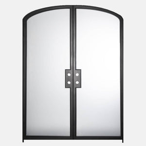 PINKYS Air Lite Interior Black Double Mini Arch Steel Door w/ No Threshold