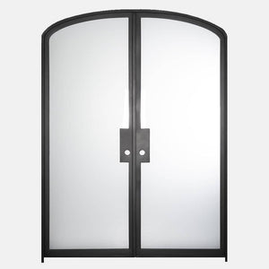 PINKYS Air Lite Interior Black Double Mini Arch Steel Door w/ No Threshold
