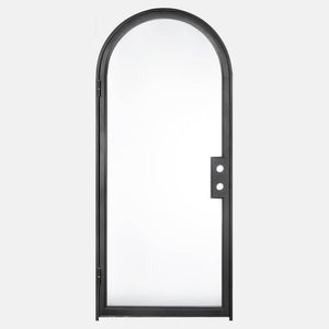PINKYS Air Lite Interior Black Single Full Arch Steel Door w/ No Threshold
