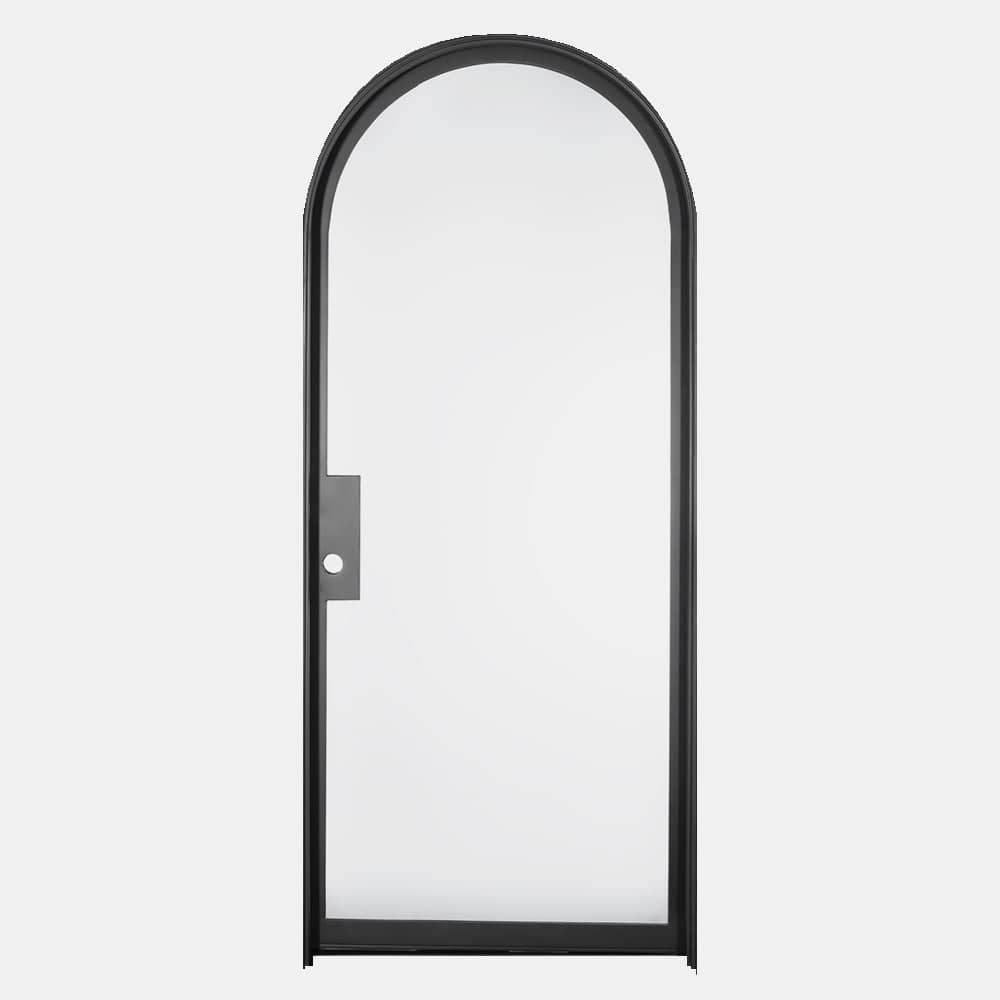 PINKYS Air Lite Interior Black Single Full Arch Steel Door w/ No Threshold