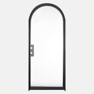 PINKYS Air Lite Interior Black Single Full Arch Steel Door w/ No Threshold