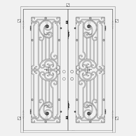 PINKYS Manhattan Double Flat Steel Doors