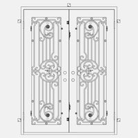 PINKYS Manhattan Black Steel Double Flat Doors