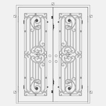 Load image into Gallery viewer, PINKYS Manhattan Black Steel Double Flat Doors