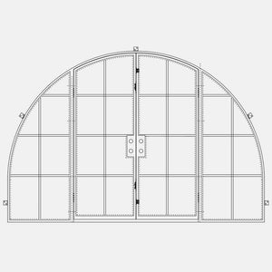 PINKYS Air 5 steel door w/ Sidelights Double Full Arch Wide