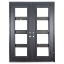 Load image into Gallery viewer, black exterior doors double doors