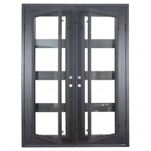 Load image into Gallery viewer, Black iron double doors for home exterior - PINKYS
