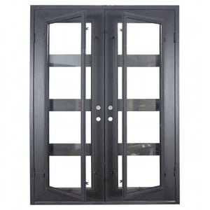 Black iron double doors for home exterior - PINKYS