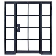 Load image into Gallery viewer, PINKYS Air 5 Interior flat top black steel door with sidelights
