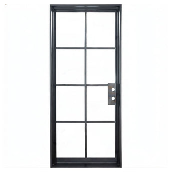 PINKYS Air 5 single flat modern steel doors can used as entry doors, patio and french doors, back or side steel doors, and even as steel room dividers