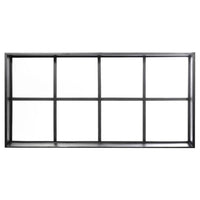 Transom 8-pane window made from thin iron framing. Window is thermally broken to protect from extreme weather.