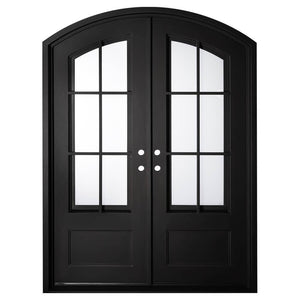 PINKYS Air 8 Black Exterior Double Arch Steel Doors