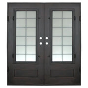 Bronx square top double exterior door for cold temperatures in black.