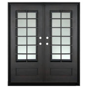 Bronx flat top patio door with thermal break in bronze.
