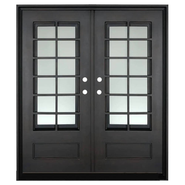 Bronx flat top patio door with thermal break in bronze.
