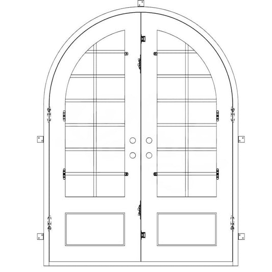 PINKYS Air 9 Black Steel Double Full Arch Doors