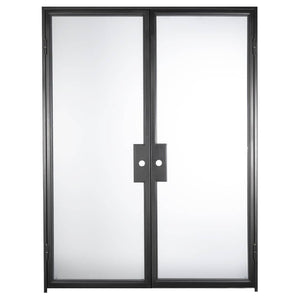 PINKYS Air Lite Interior Double Flat Black Steel Door