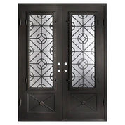 Baily thermally broken square top door in bronze.