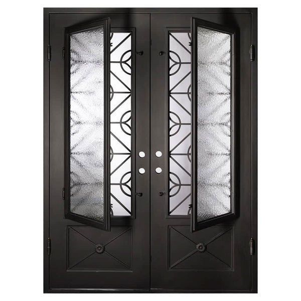 Baily flat top door with thermal break in black.