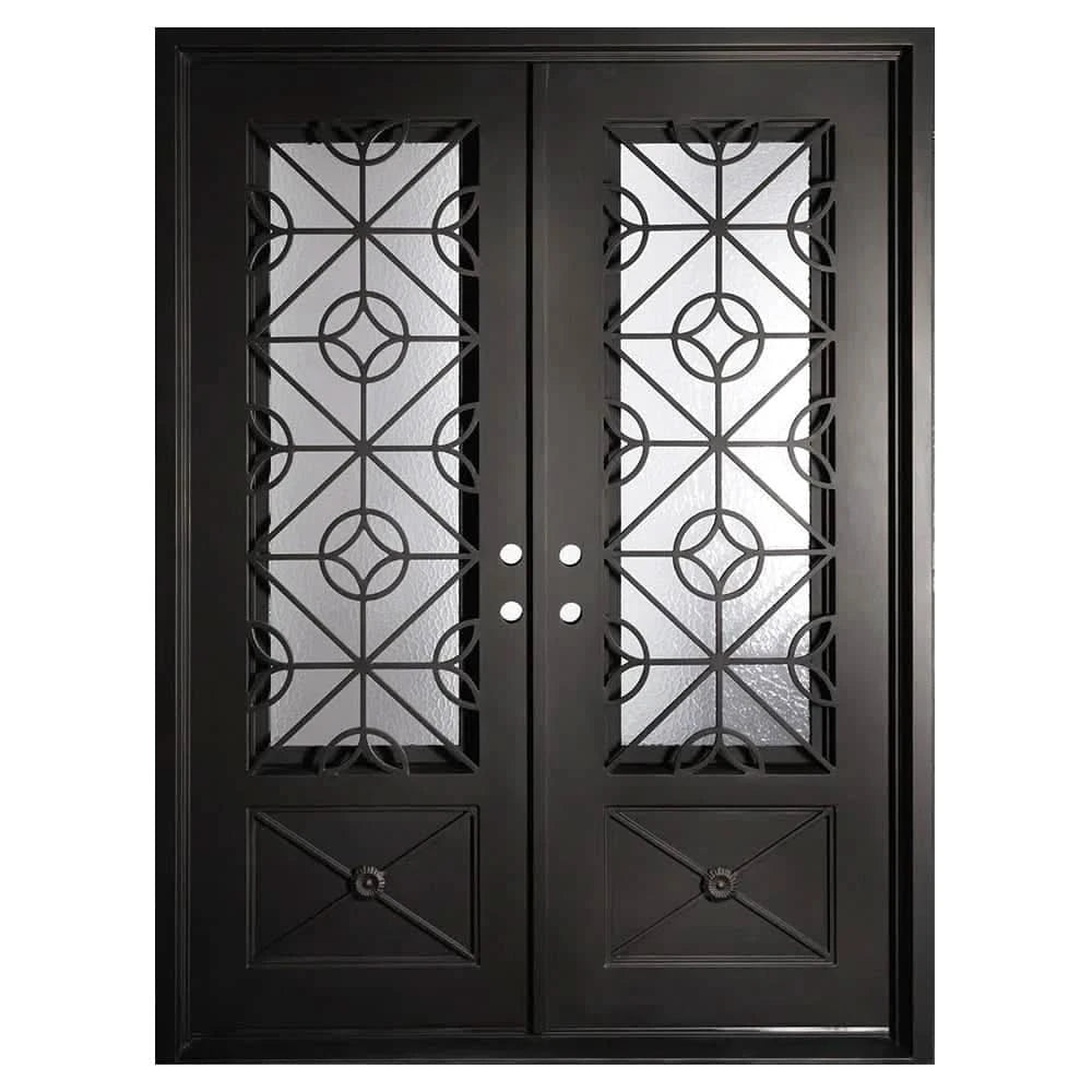 Baily thermally broken flat top iron door in black.