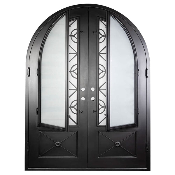 Baily radius top iron double door with thermal barrier.