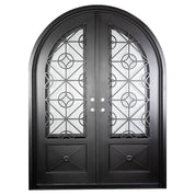 Baily full arch top iron door thermally broken in bronze.