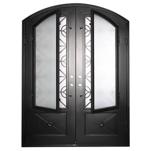 PINKYS Baily Black Steel Double Arch Doors