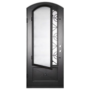 Baily single eyebrow arch top entry door with energy efficient glass.