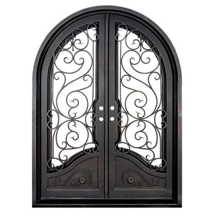 PINKYS Baily Black Steel Double Full Arch Doors