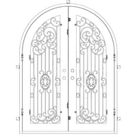 PINKYS Blackbird Black Steel Double Full Arch Doors