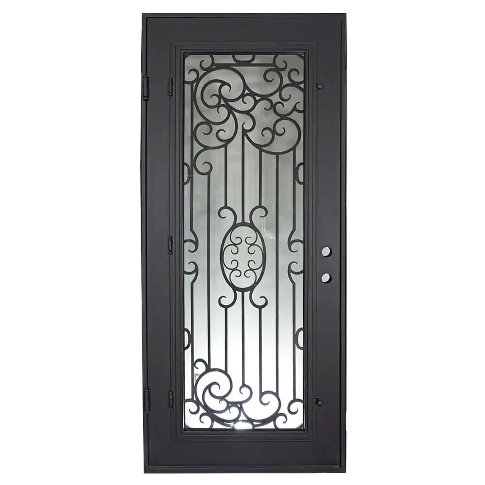 Blackbird single flat metal entry door thermally broken in bronze color.