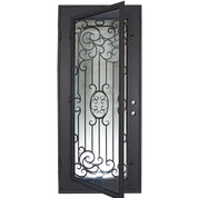 Blackbird flat top single flat metal door with thermal break in black.