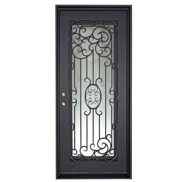 Blackbird square top metal door with thermal barrier in black color.