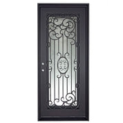 Blackbird thermally broken metal door in black with thick glass.