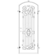 Blackbird black exterior iron single arch top door with energy efficient glass.