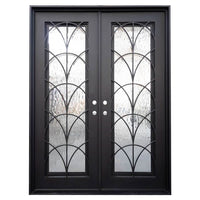 PINKYS Deco O Black Steel Double Flat Doors
