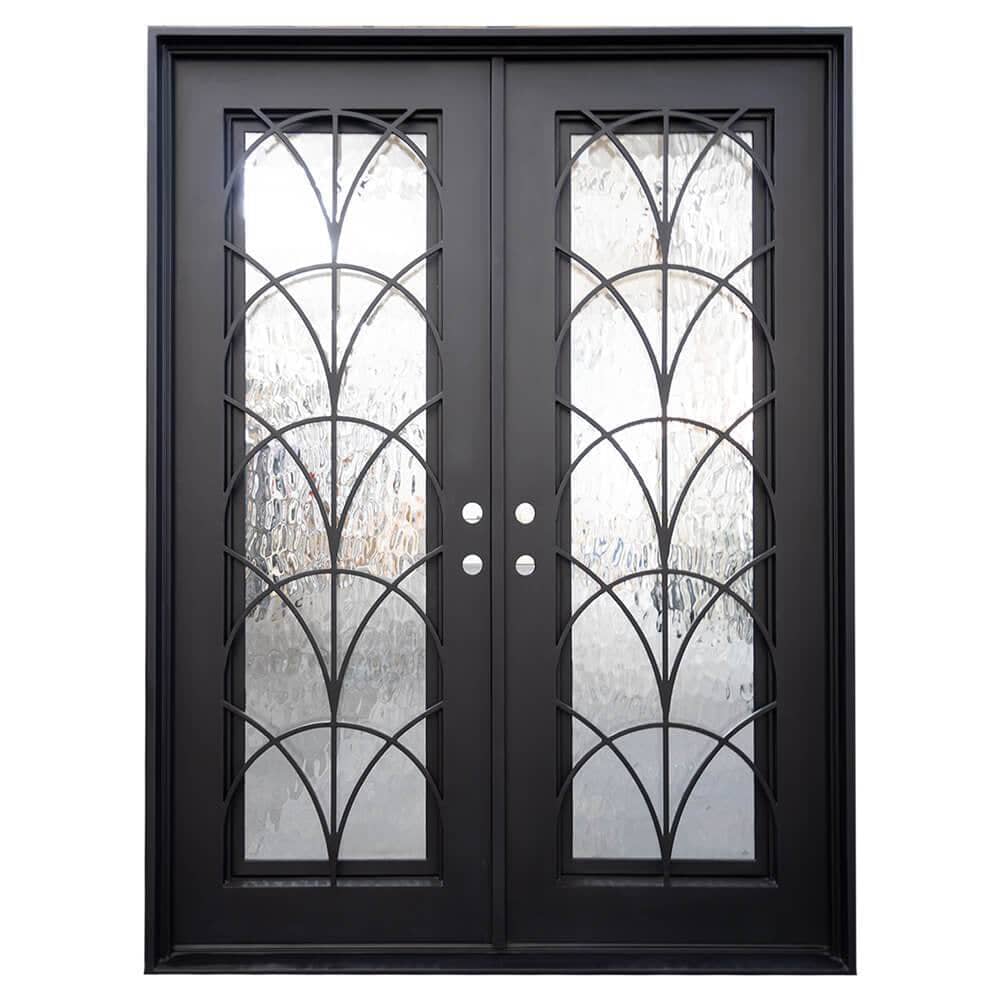 PINKYS Deco O Black Steel Double Flat doors