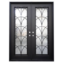 Load image into Gallery viewer, PINKYS Deco O Black Steel Double Flat doors