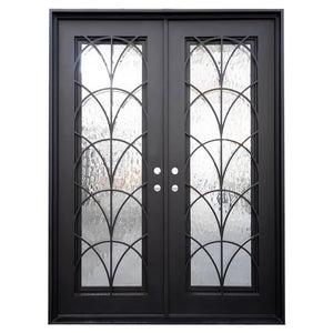 PINKYS Deco O Black Steel Double Flat doors