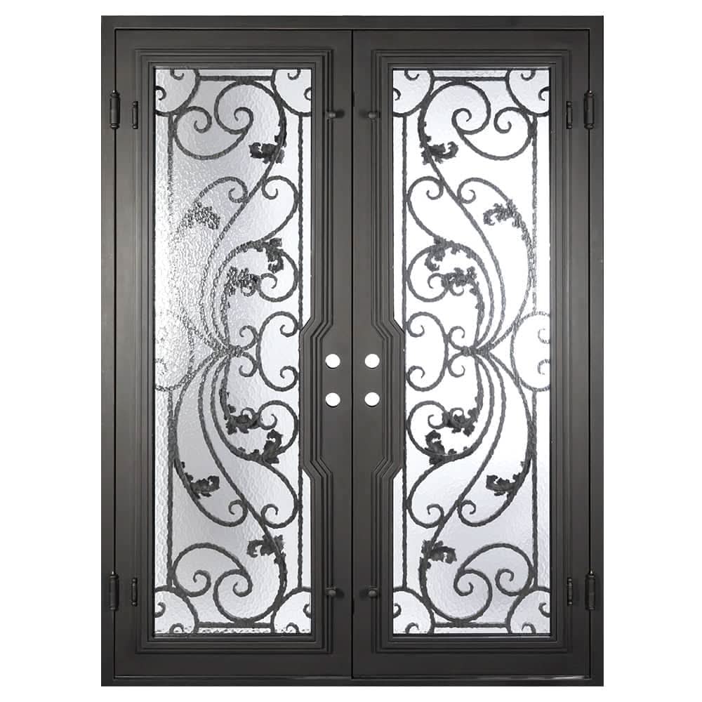 Dream architectural iron double square top front door.