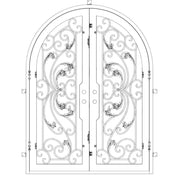 Dream thermally broken full arch top iron door with bronze colored finish.