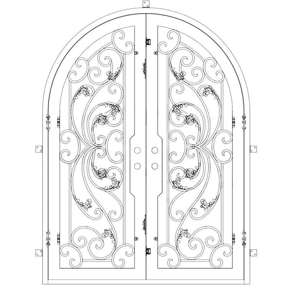 Dream double radius top double door with energy efficient double-pane glass.