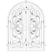 PINKYS Dream Double Full Arch Steel Exterior Doors