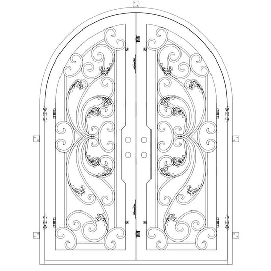PINKYS Dream Double Full Arch Steel Exterior Doors