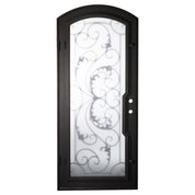 Dream black finished arch top metal single door.